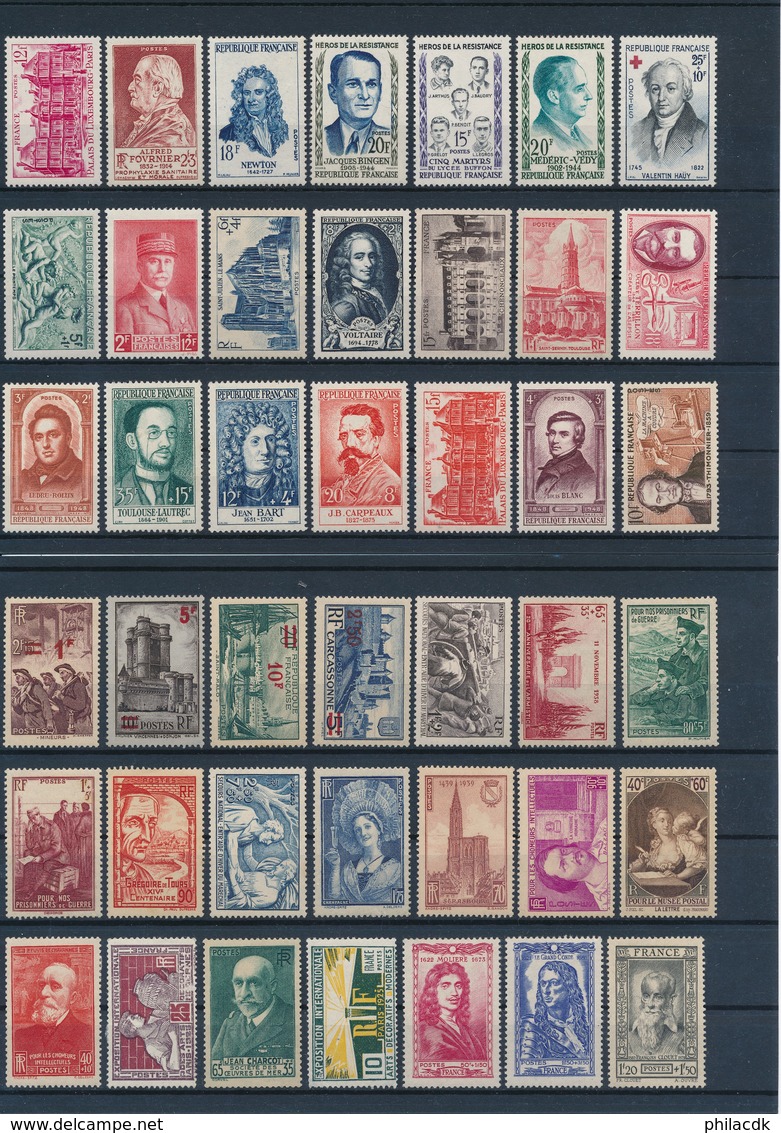 FRANCE - COLLECTION DE 431 TIMBRES NEUFS**/* SANS OU AVEC CHARNIERE - VOIR SCANNS RECTO VERSO - Colecciones Completas