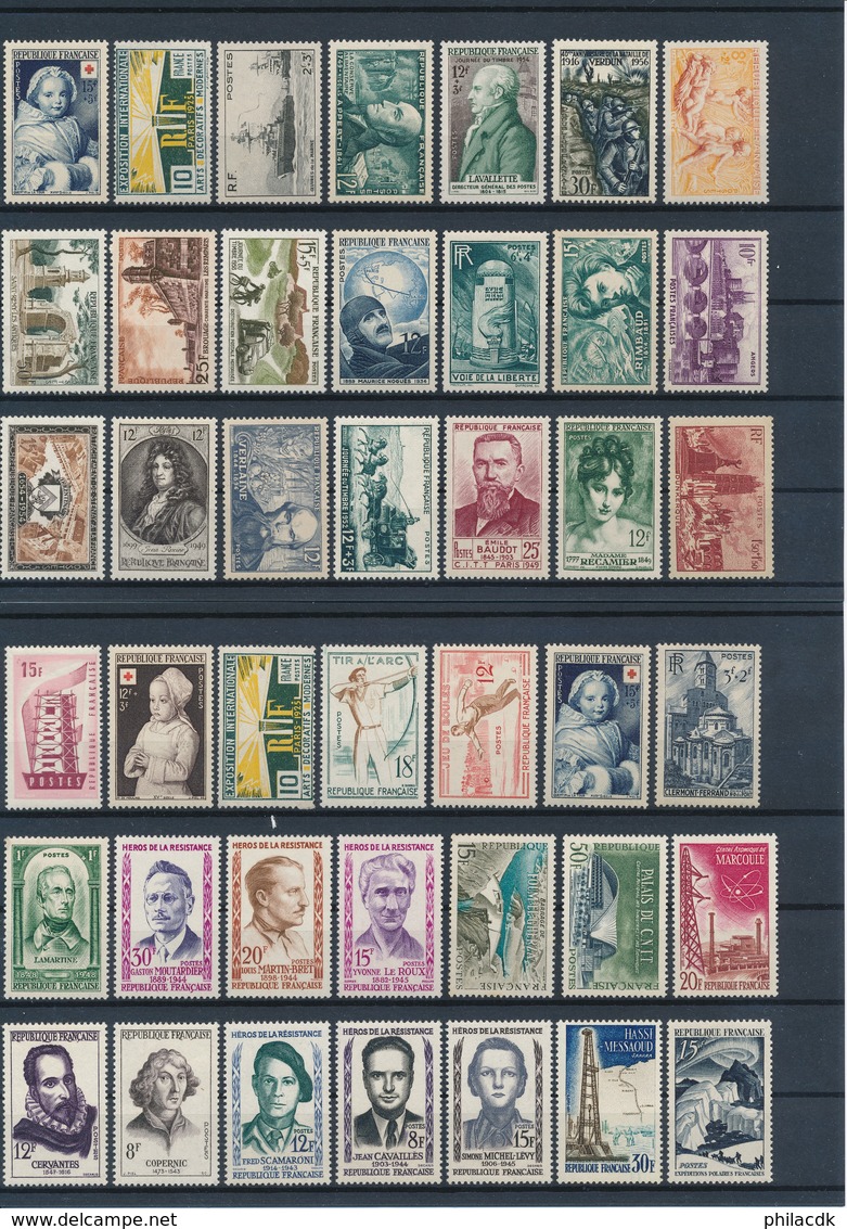 FRANCE - COLLECTION DE 431 TIMBRES NEUFS**/* SANS OU AVEC CHARNIERE - VOIR SCANNS RECTO VERSO