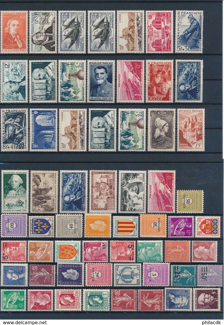 FRANCE - COLLECTION DE 431 TIMBRES NEUFS**/* SANS OU AVEC CHARNIERE - VOIR SCANNS RECTO VERSO