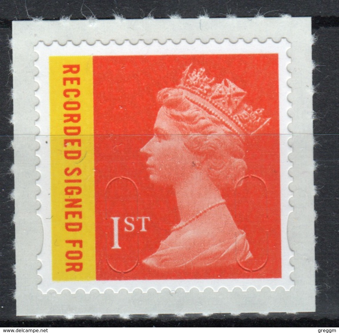 Great Britain 2009 Decimal Machin 1st Recorded Signed For Without Date Code Self Adhesive Définitive Stamp. - Unused Stamps