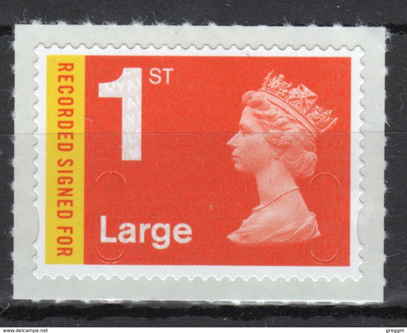 Great Britain 2009 Decimal Machin 1st Large Recorded Signed For Without Date Code Self Adhesive Définitive Stamp. - Unused Stamps