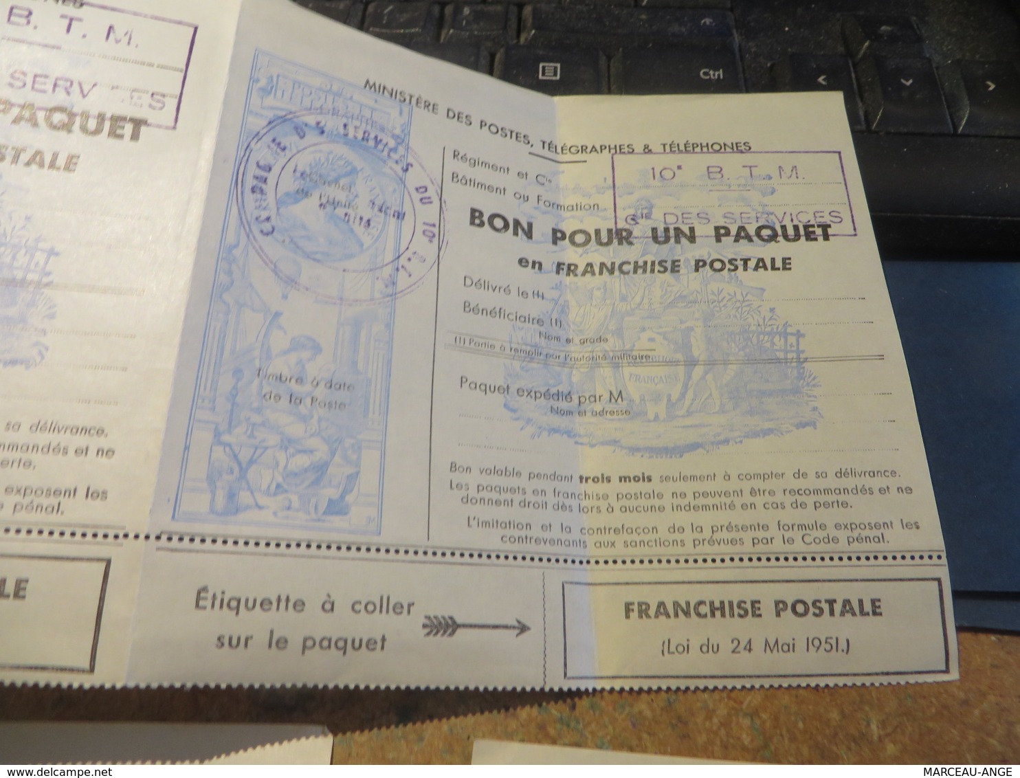 BON POUR UN PAQUET ,lot De 3 Fois Une PAIRE ,soit 6 Exemplaires ,texte 5 Lignes TRES FORTE COTE ,lire Description - Timbres De Franchise Militaire