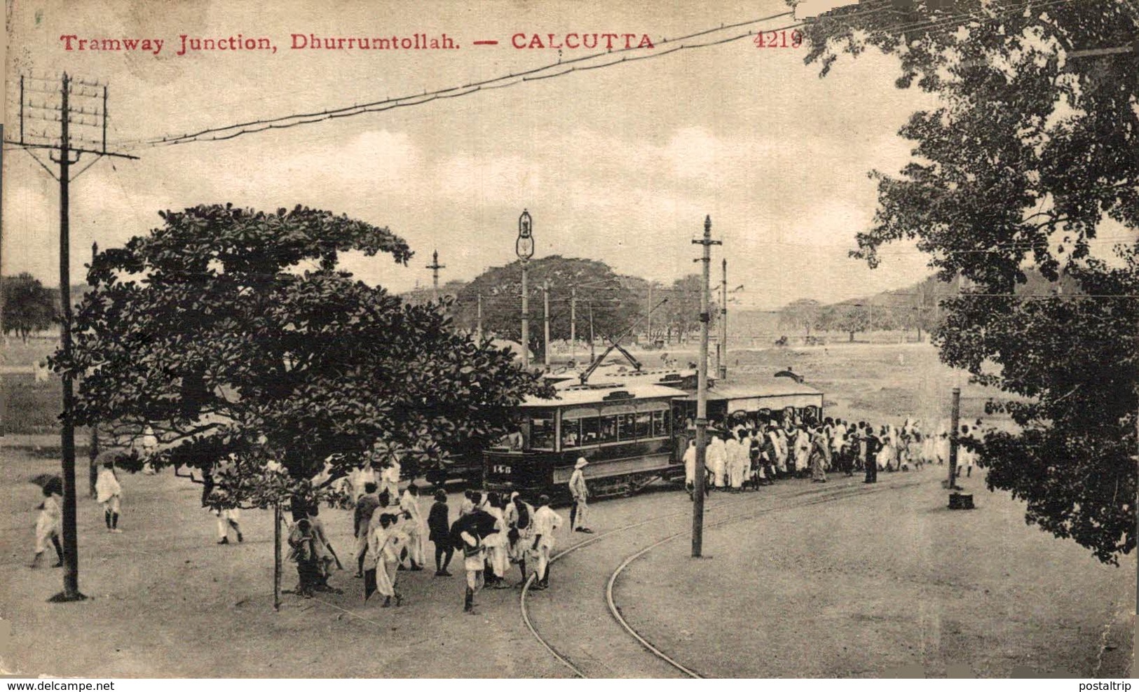 INDIA // INDE. CALCUTTA TRAMWAY JUNCTION DHURRUMTOLLAH - India