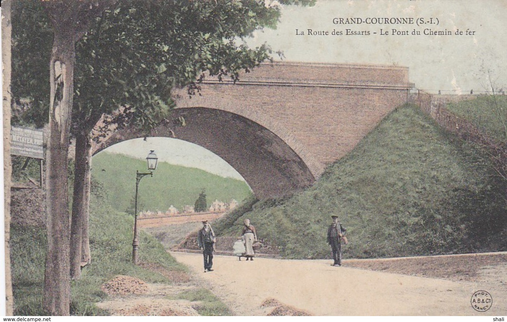 CPA GRAND COURONNE  LA ROUTE DES ESSARTS LE PONT DU CHEMIN DE FER - Autres & Non Classés