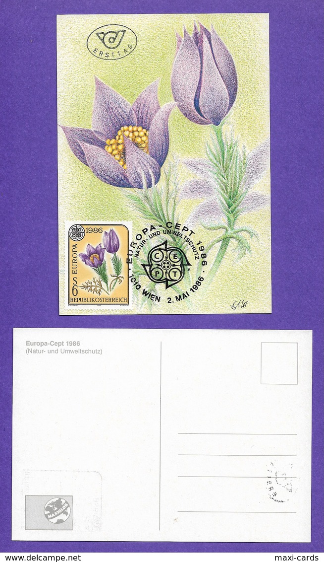 Österreich 1986  Mi.Nr. 1848 , EUROPA CEPT Natur- Und Umweltschutz - Maximum Card - First Day  2. Mai 1986 - 1986