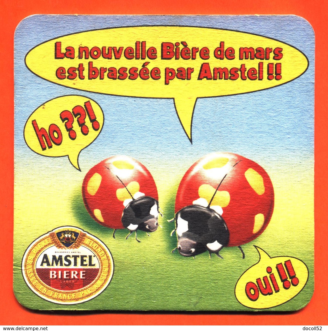 Sous Bock - Coaster Bière Amstel  Bière De Mars Hollande - Coccinelles - Portavasos