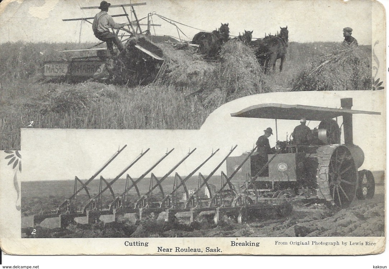 1910 - Cutting, Breaking, Near Rouleau, Saskatchewan, Publ. By Lewis Rice (D136) - Other & Unclassified