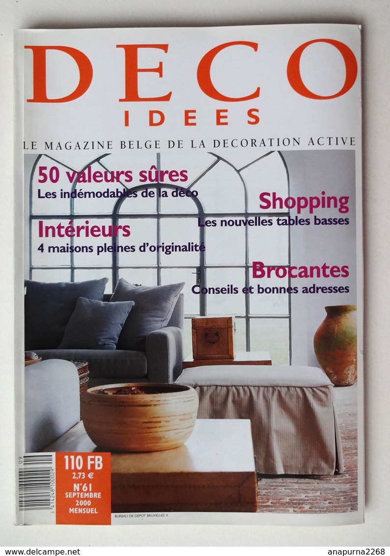 DECO IDEES N° 61.. 2000....SEPTEMBRE.... MAGAZINE BELGE DE LA DÉCORATION.......... - Home Decoration