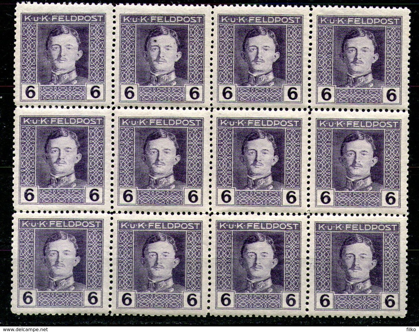 Austria,1917,6 H,Mi#57A,Y&T#53,MNH * *,12 Pieces,as Scan - Nuovi