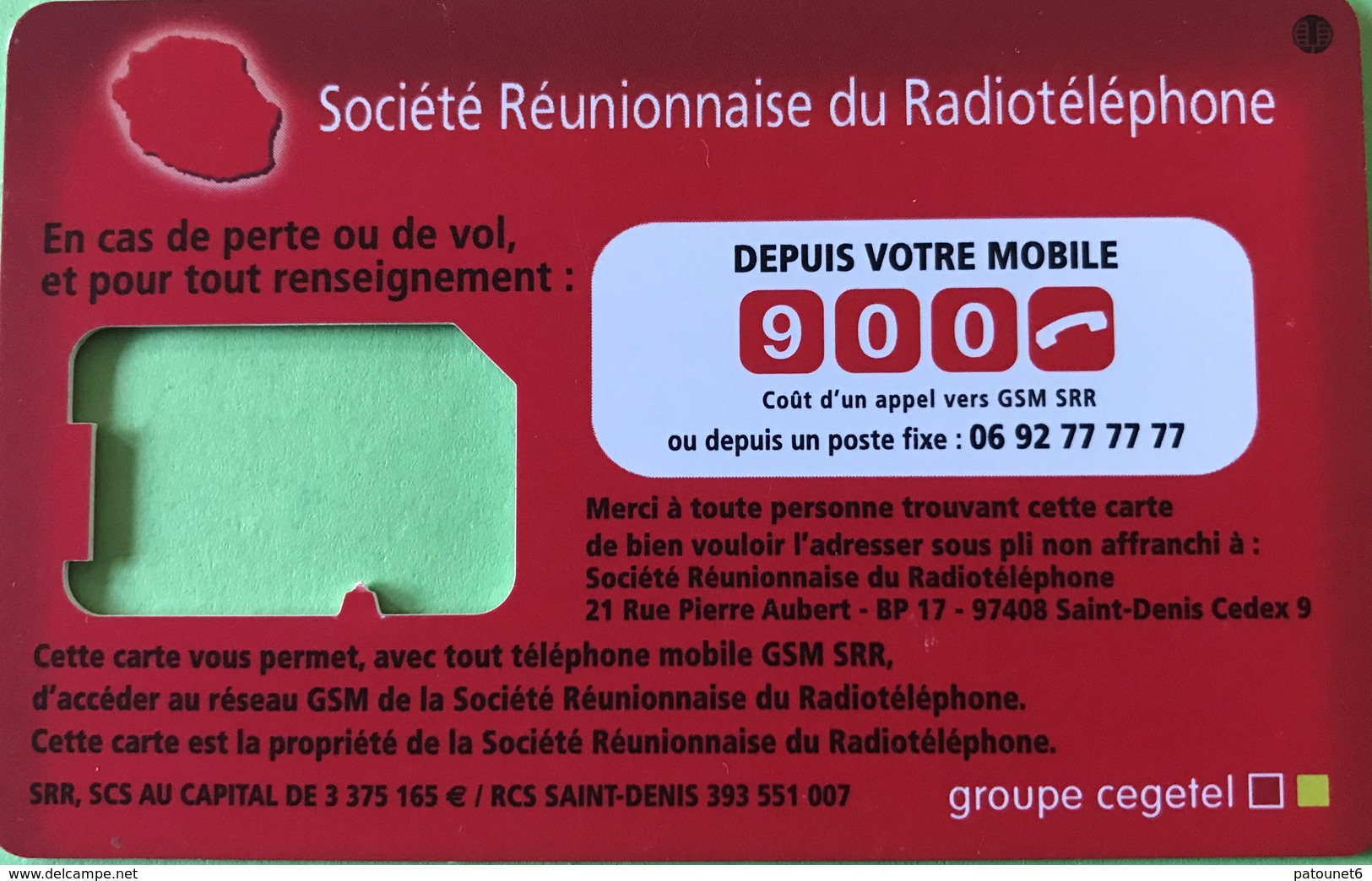 REUNION  -  Carte SIM  SFR La Carte  -  GSM  -  Coque Sans Puce - Reunión