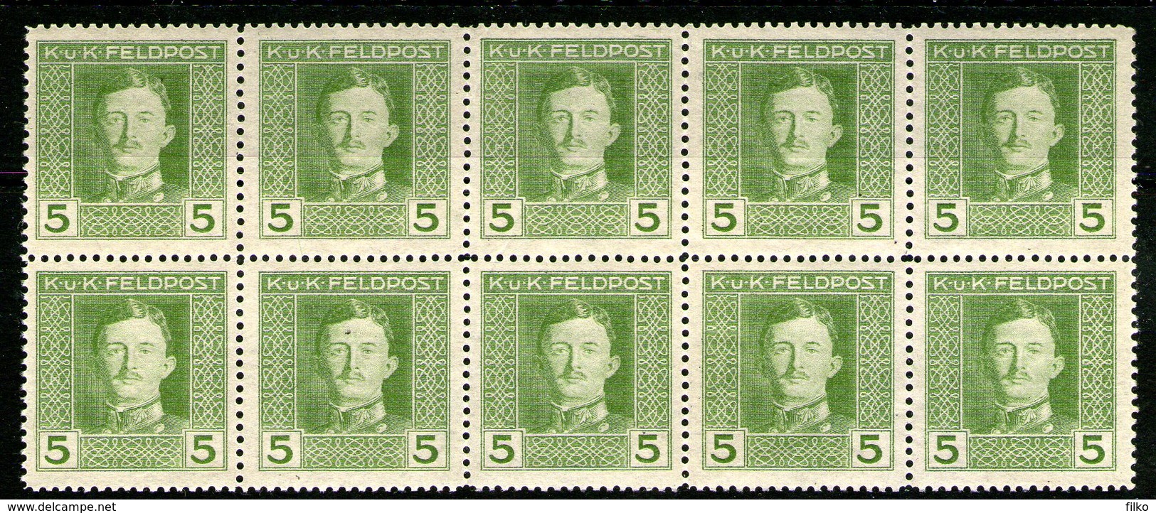 Austria,1917,5 H,Mi#52A,Y&T#52,MNH * *,10 Pieces,as Scan - Nuovi