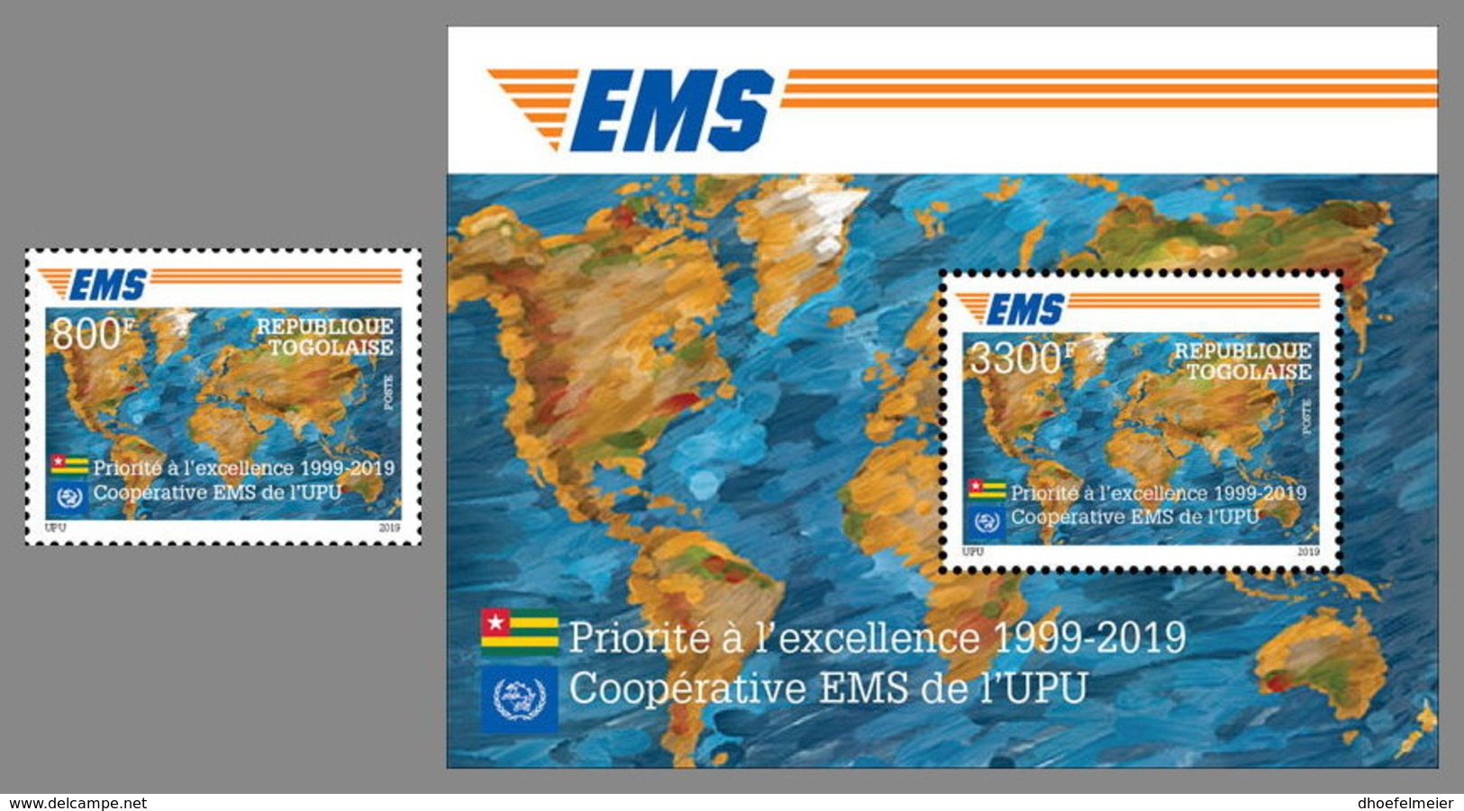 TOGO 2019 MNH EMS UPU Universal Post Union Weltpostverein Union Postale Universelle 1v+S/S - OFFICIAL ISSUE - DH2002 - Other & Unclassified