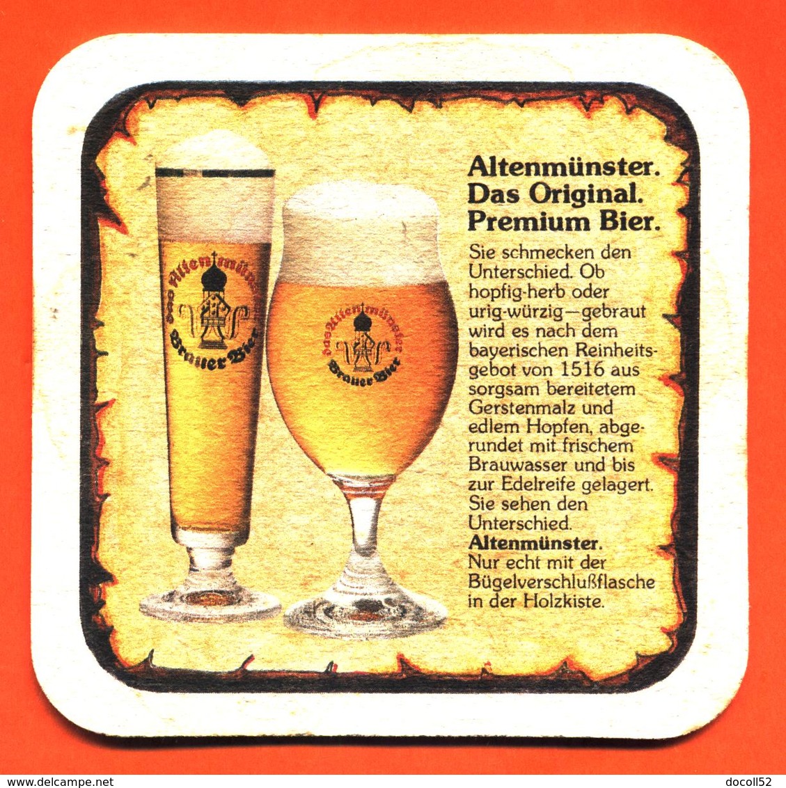 Sous Bock - Coaster Bière Altenmunster Bière D'abbaye D'allemagne - Beer Mats