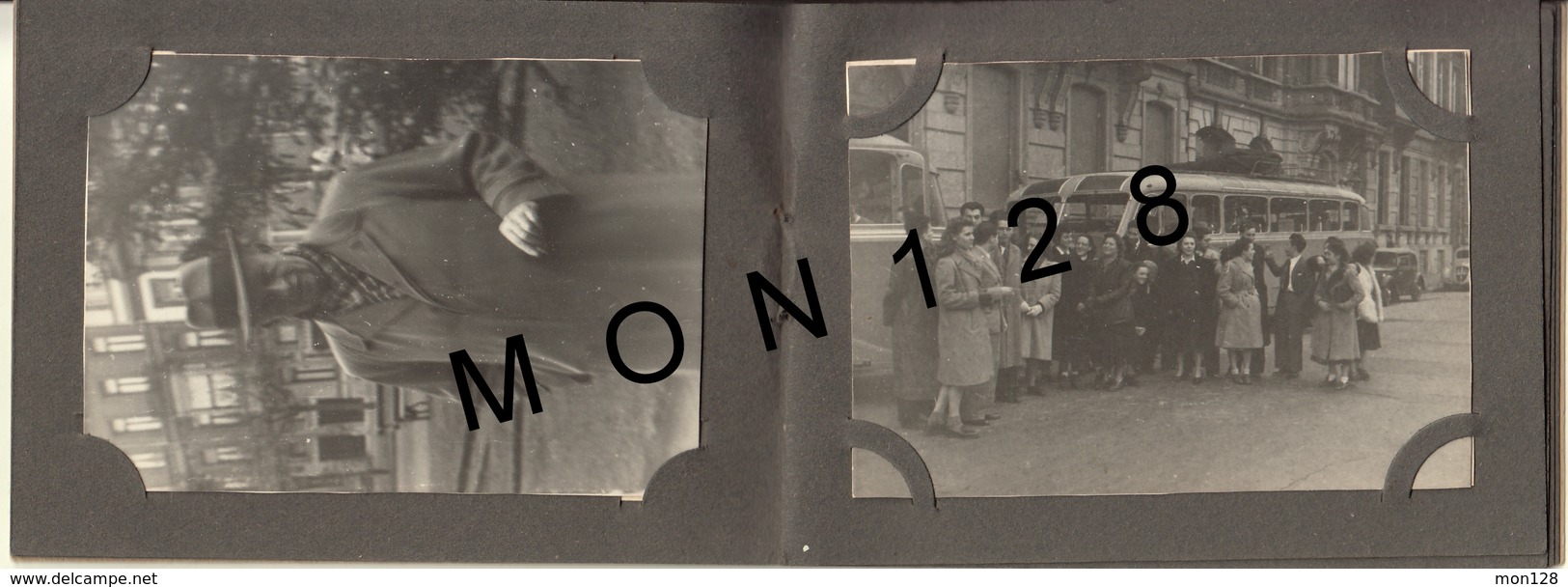 L'O.E.P A LIEGE BELGIQUE 1948 - CARNET DE 11 PHOTOS DIM 9x6,5 Cms-PHOTO R.LOUKIANOFF PORNIC (autocars-tramway-voiture) - Lieux