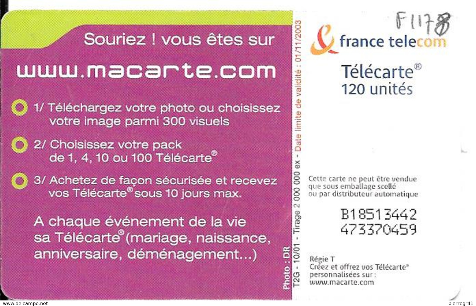 TC-PUBLIC-F1178-120U-GEM2-10/2001-FUTUR MARIAGE-UTILISE-BE - 2004