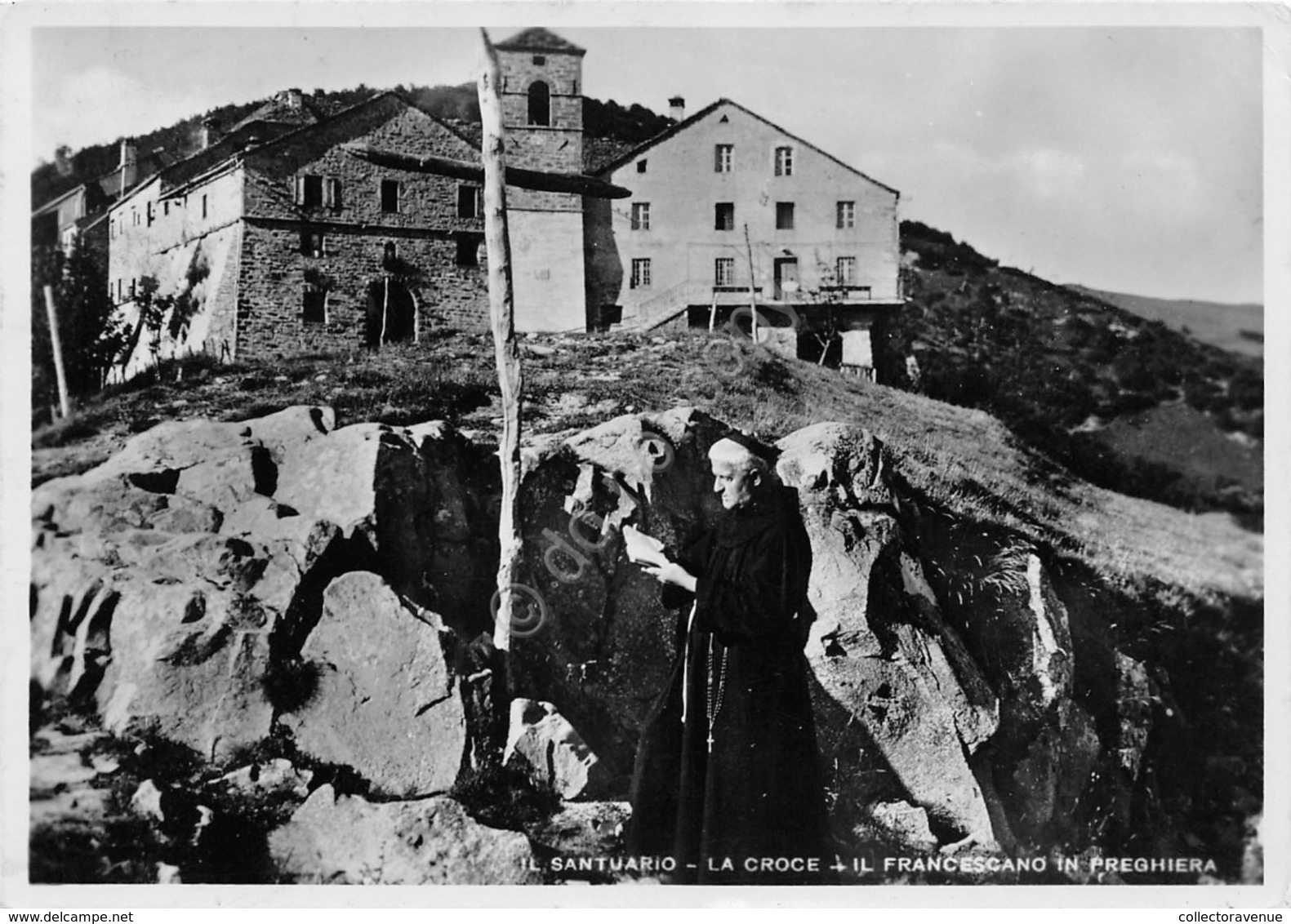 Cartolina San Pellegrino In Alpe Santuario Croce Francescano In Preghiera 1952 (Lucca) - Lucca