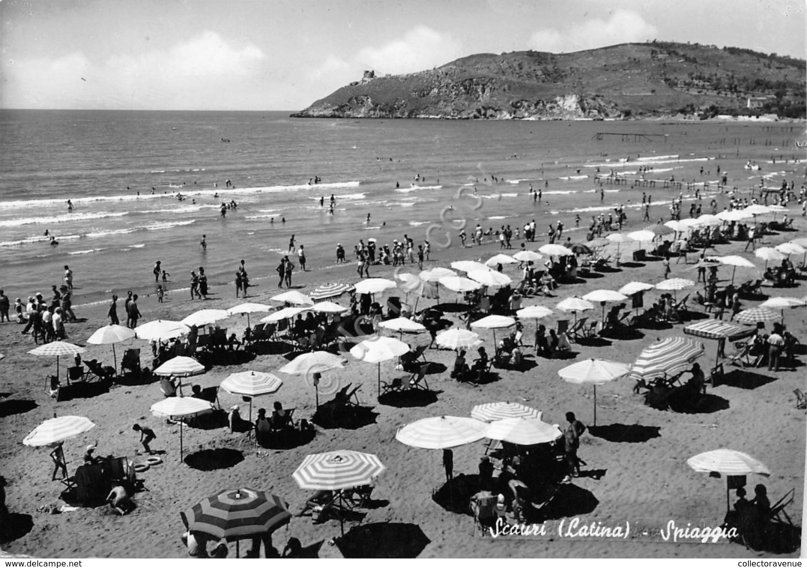 Cartolina Scauri Latina Spiaggia 1952 - Latina