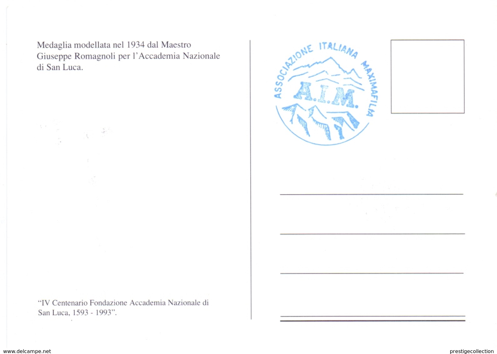 ACCADEMIA NAZIONALE DI SAN LUCA  FDC   1993 MAXIMUM POST CARD (GENN200113) - Esposizioni Filateliche