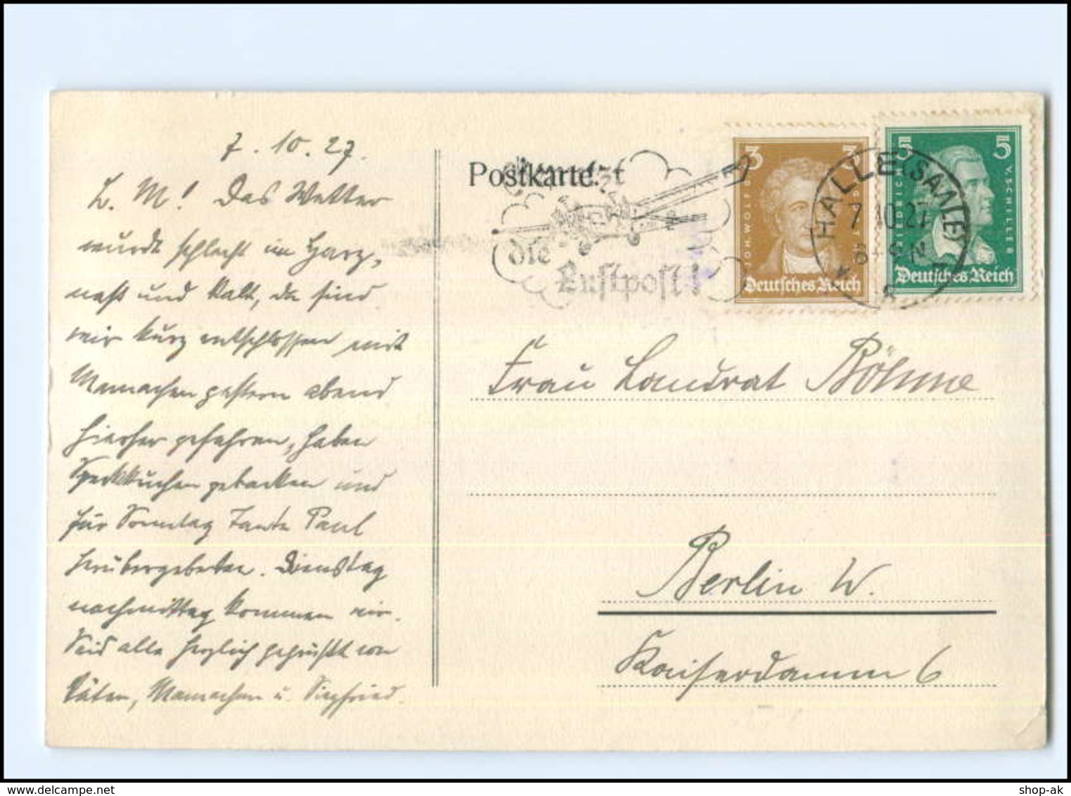 Y14941/ Halle A. S. Borussia-Haus Studentika AK 1927 - Other & Unclassified