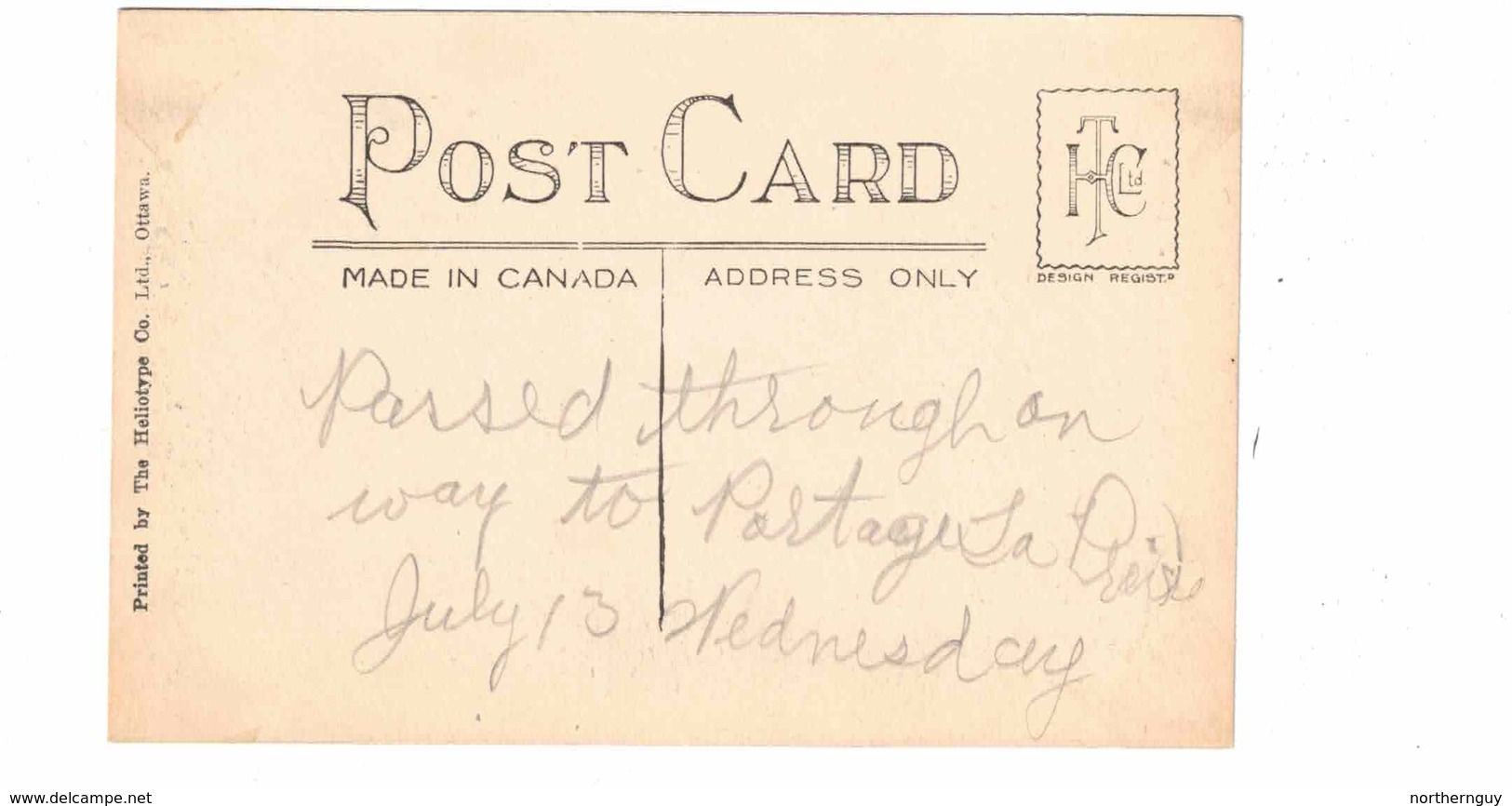 CARBERRY, Manitoba, Canada, Municipal Hall, Old WB Helioytype Postcard - Other & Unclassified