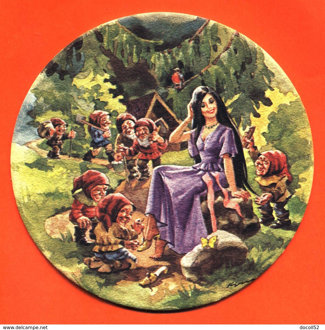 Sous Bock - Coaster Illustré Blanche Neige Et Les Sept Nains - Sotto-boccale