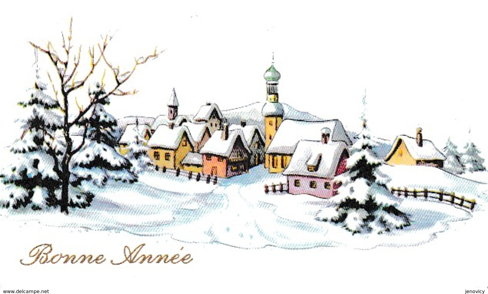 MIGNONNETTE BONNE ANNEE ,VILLAGE SOUS LA NEIGE  REF 62308 - Anno Nuovo