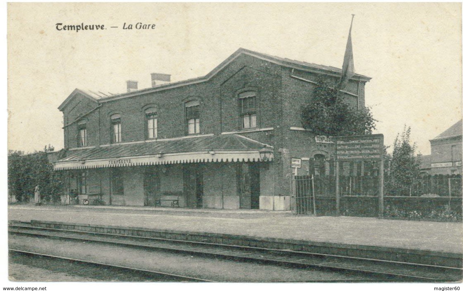 TEMPLEUVE 1922: LA GARE ( Peu Courante) - Tournai