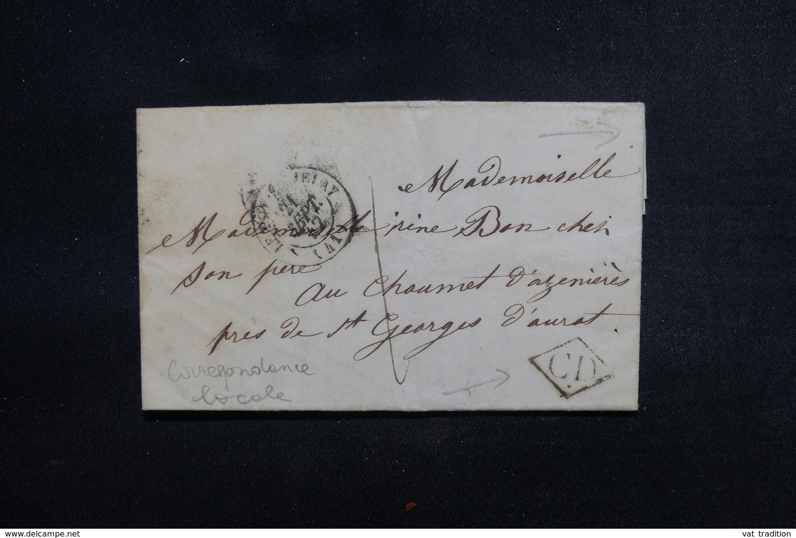 FRANCE - Cursive " 41 St Georges D'Aurat " Au Verso D'une Lettre En 1842 - L 50730 - 1801-1848: Précurseurs XIX