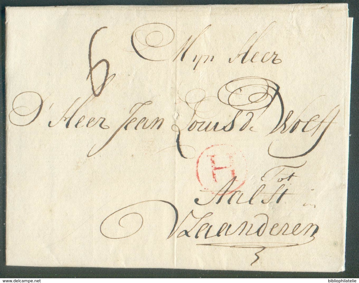 LAC From AMSTERDAM 11.09.1780 To Aalst (BE) + Red Hs H (Holland). . OD011 - 1714-1794 (Pays-Bas Autrichiens)