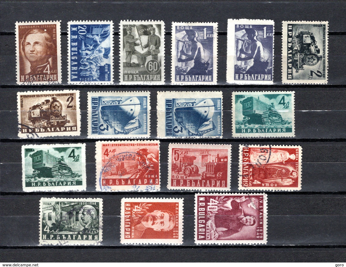 Bulgaria   1950  .-  Y&T  Nº   625/627-630/637-637B-638-639/640 - Oblitérés