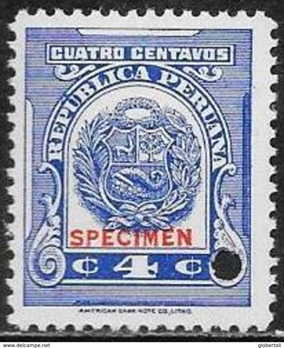 Peru/Pérou: Specimen, Stemma Nazionale, National Coat Of Arms, Armoiries Nationales - Francobolli