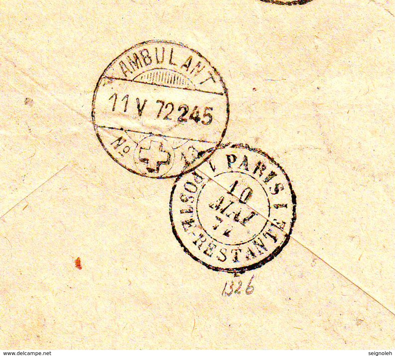 Ceres N° 55 Et 60 Obl Etoile Paris 1872 Sur Lettre En LEVEE EXCEPTIONELLE Pour La SUISSE , Poste Restante En Transit ? - 1849-1876: Klassik