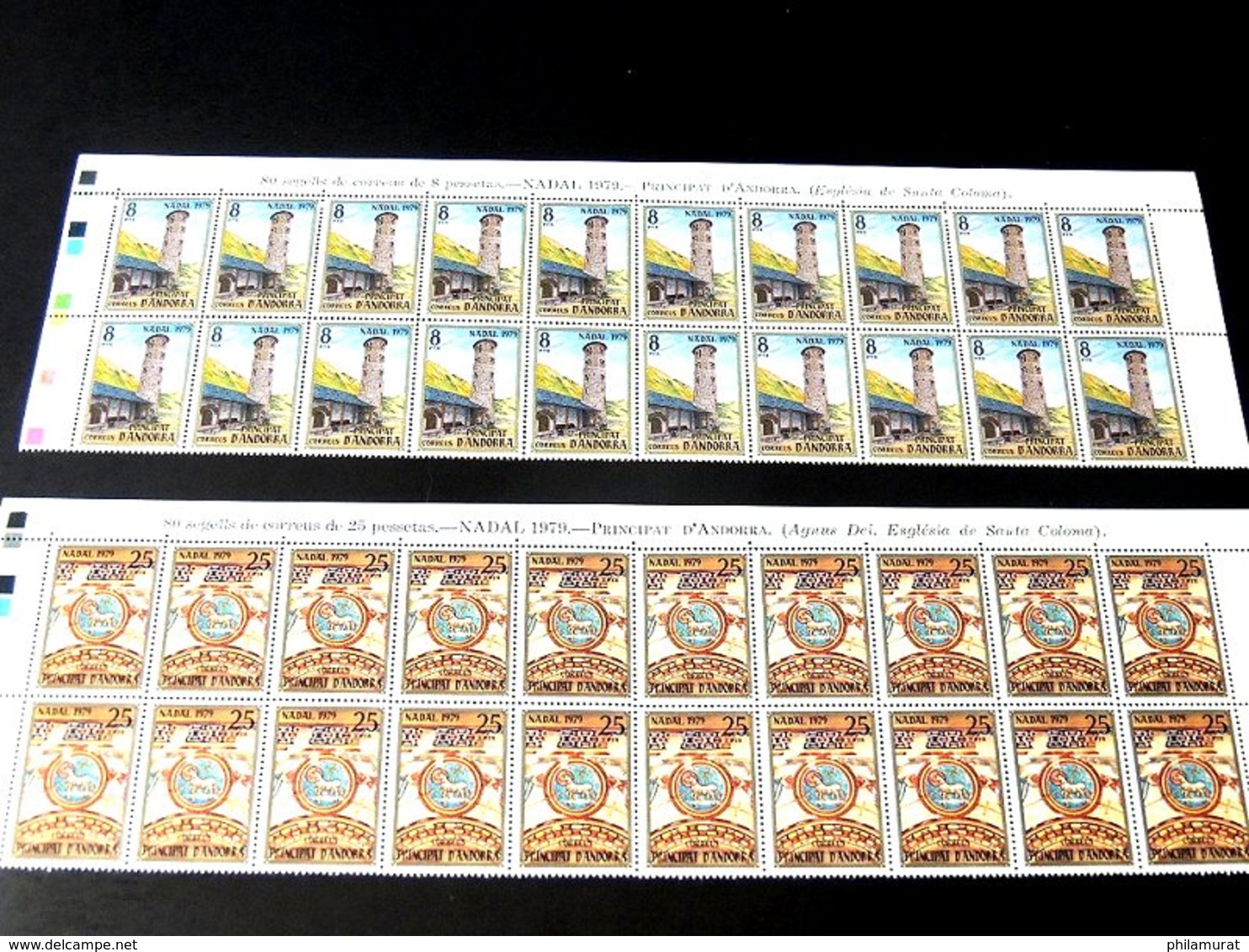 Andorre Espagnol 1978/1991 : 2600 Timbres ** En Feuilles Ou Blocs COTE 2000 € - Neufs