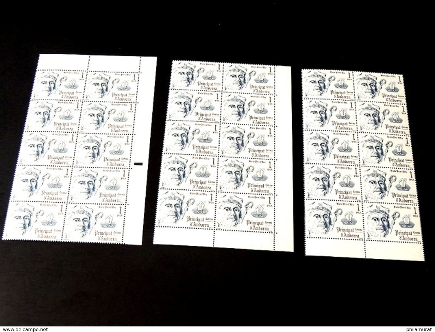 Andorre espagnol 1978/1991 : 2600 timbres ** en feuilles ou blocs COTE 2000 €