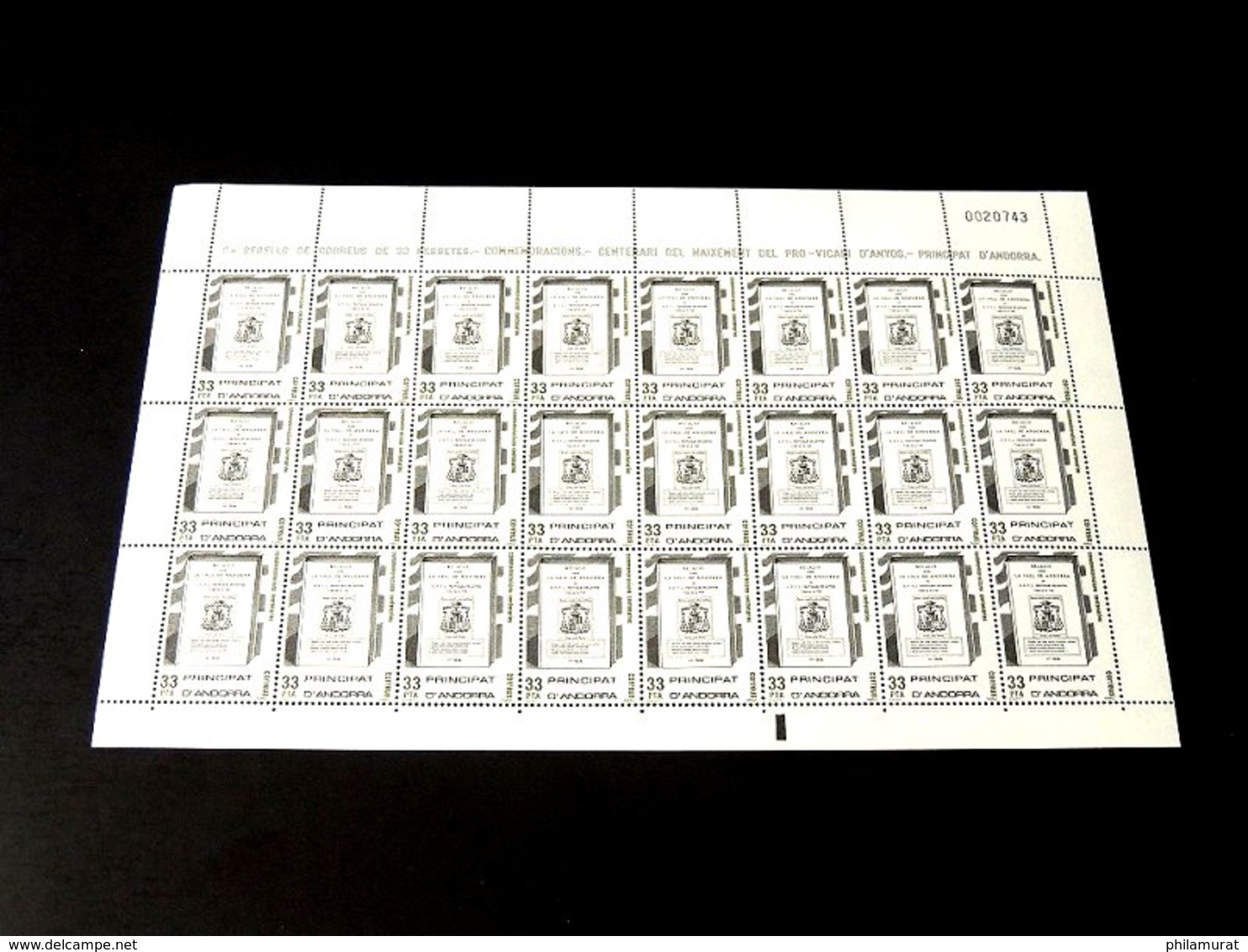 Andorre espagnol 1978/1991 : 2600 timbres ** en feuilles ou blocs COTE 2000 €