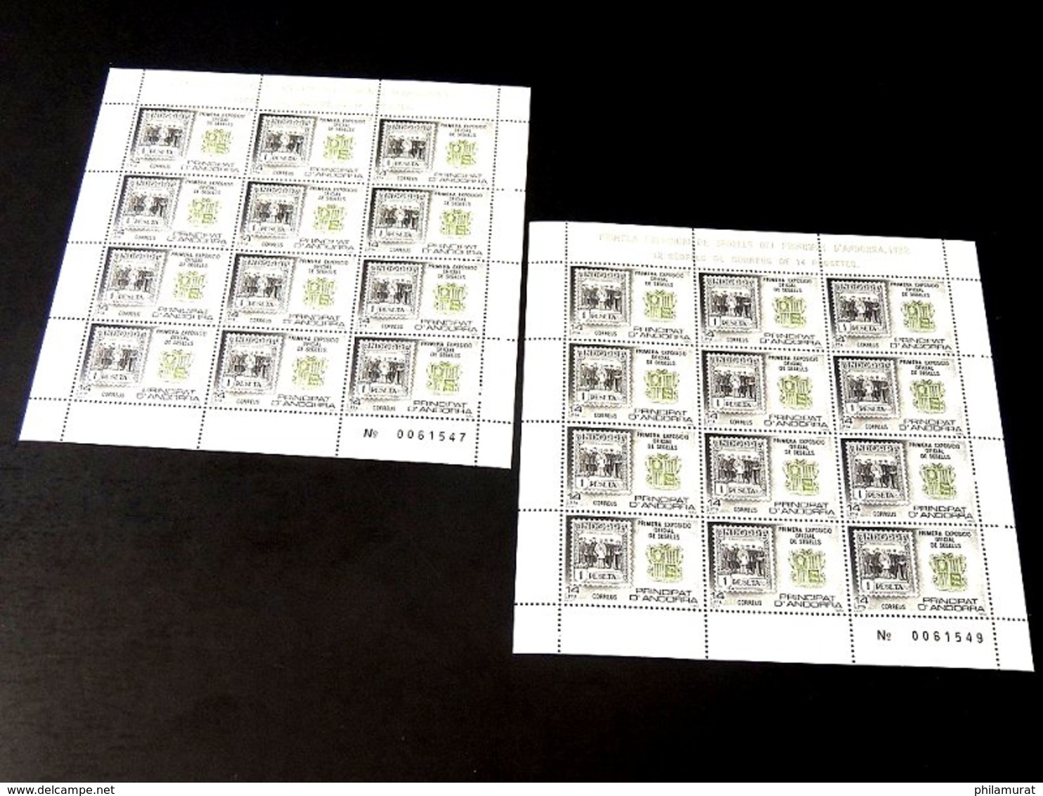 Andorre espagnol 1978/1991 : 2600 timbres ** en feuilles ou blocs COTE 2000 €