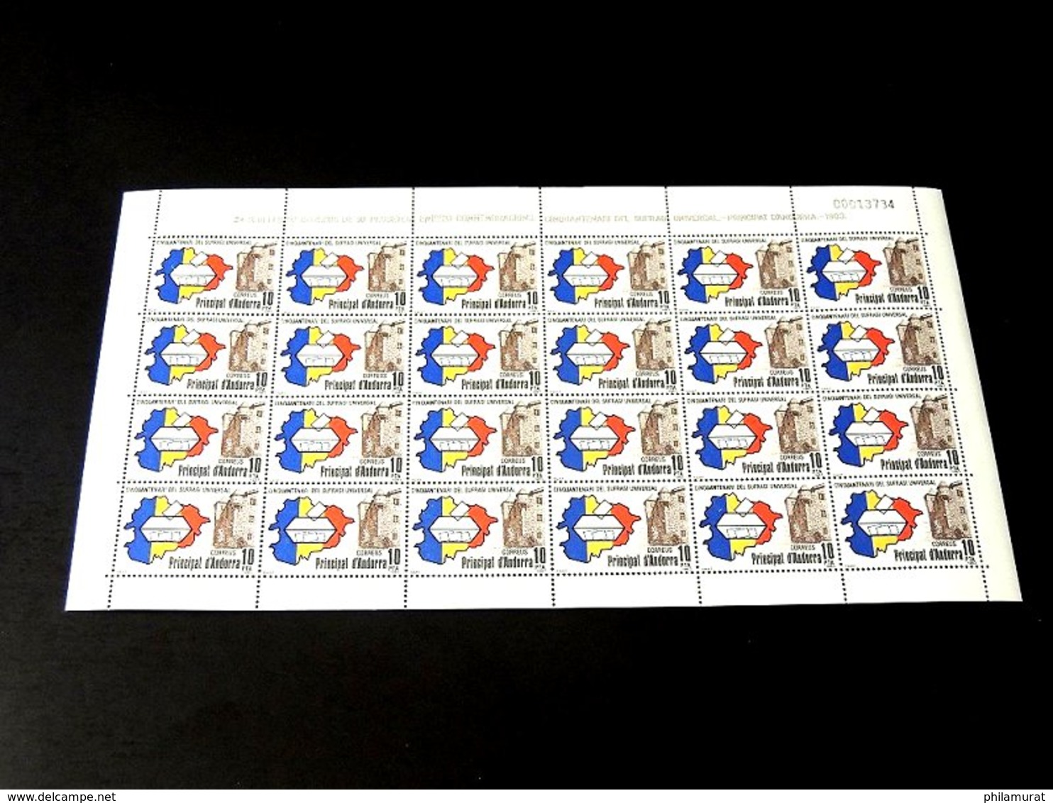 Andorre espagnol 1978/1991 : 2600 timbres ** en feuilles ou blocs COTE 2000 €