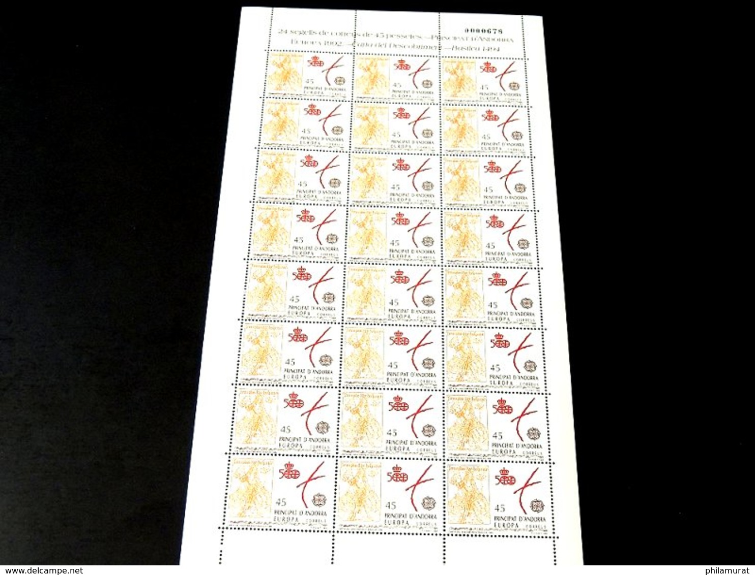 Andorre espagnol 1978/1991 : 2600 timbres ** en feuilles ou blocs COTE 2000 €