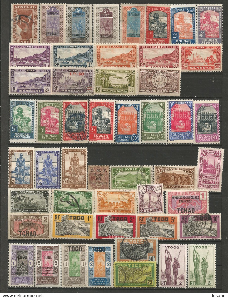 Anciennes colonies françaises + DOM-TOM : 450 timbres neufs ou oblitérés - quelques 2ème choix