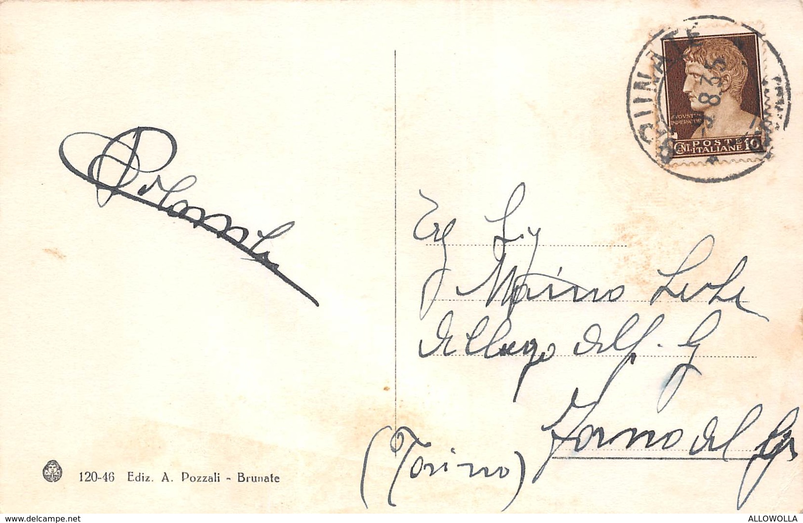 6395 " BRUNATE-PANORAMA "-CART. POST. OR. SPED. 1935 - Altri & Non Classificati