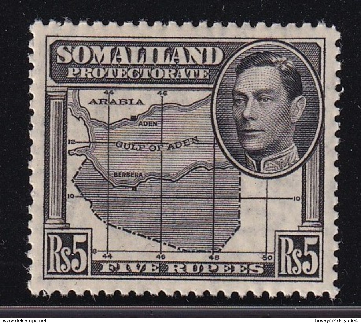 British Somaliland 1938, 5 Rupees, Minr 88 MNH. Cv 24 Euro - Somaliland (Protettorato ...-1959)