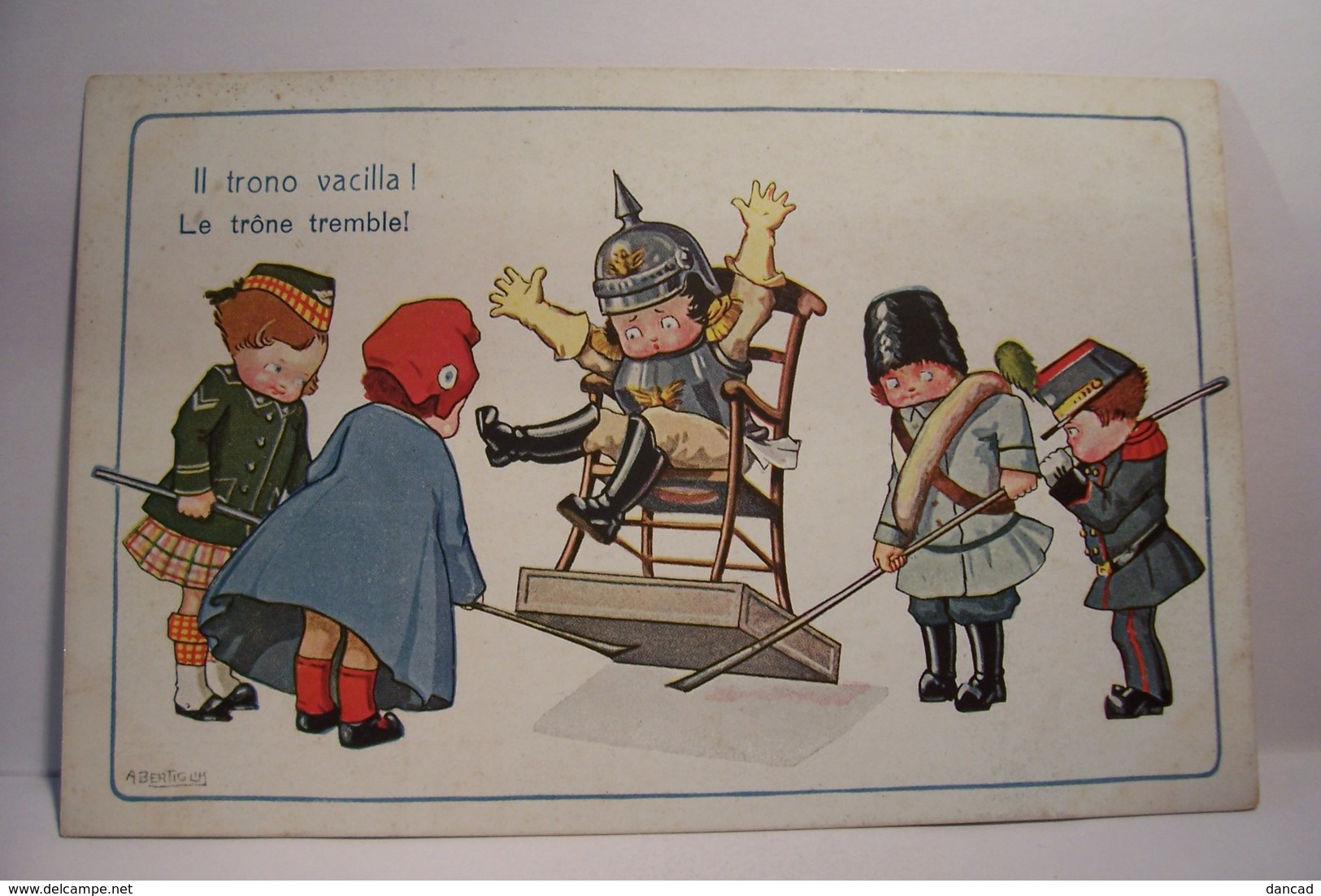 ENFANTS -  MILITARIA - GUERRE 1914-1918 - Le Trone  Tremble !  - Ll Trono Vacilla ! - Bertiglia, A.