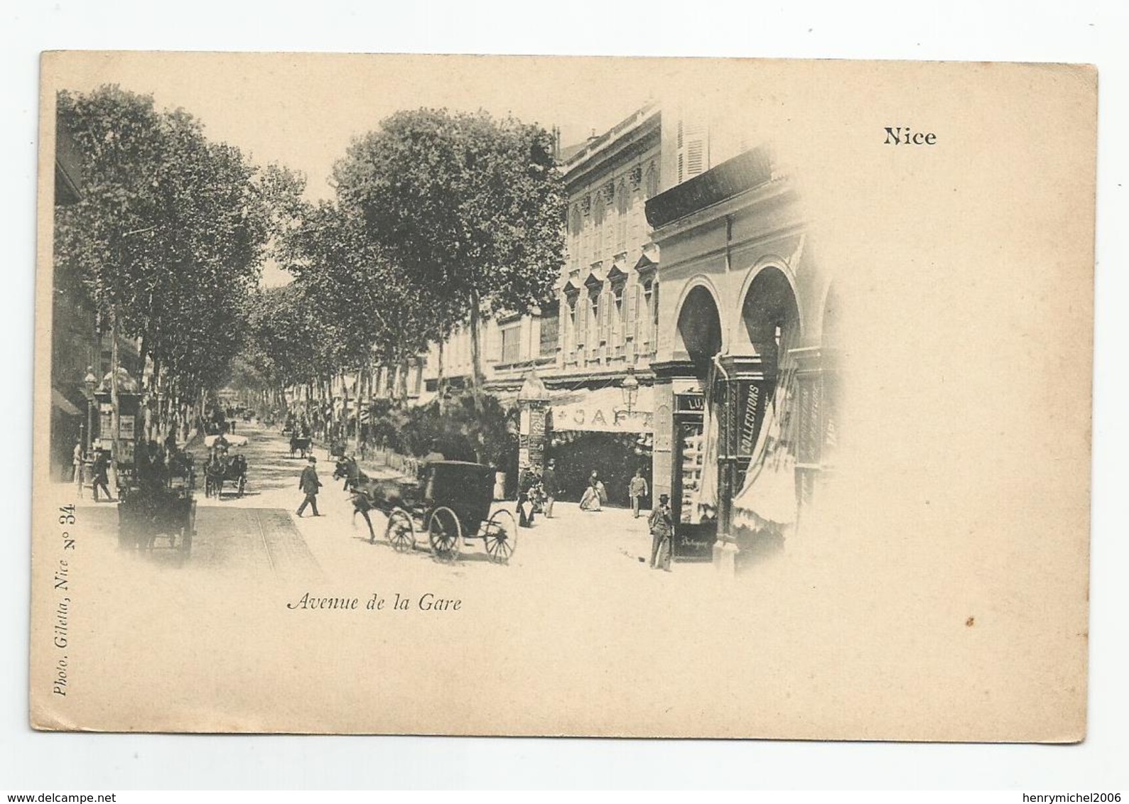 Cpa 06 Nice Avenue De La Gare Ed Giletta 34 - Vita E Città Del Vecchio Nizza