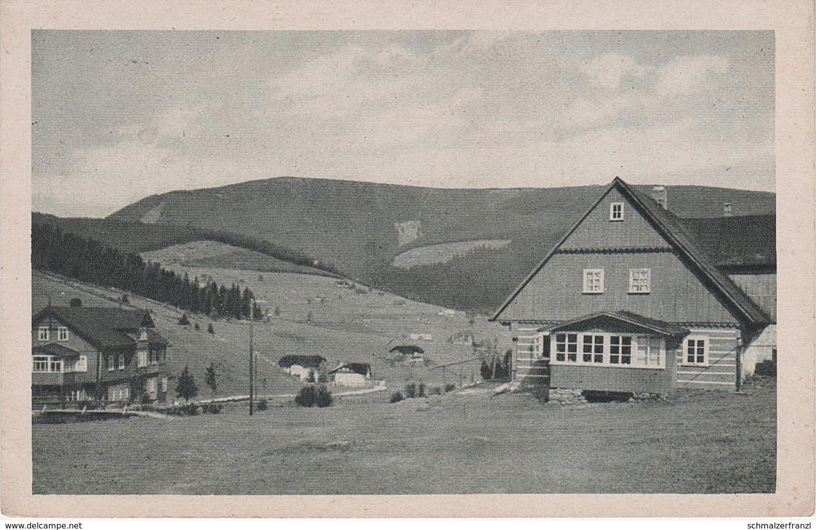 AK Riesengebirge Hotel Zeleny Potok Grünbach Zehgrund Baude Chata Bouda Zehgrundbaude A Petzer Pec Groß Aupa Velka Upa - Sudeten