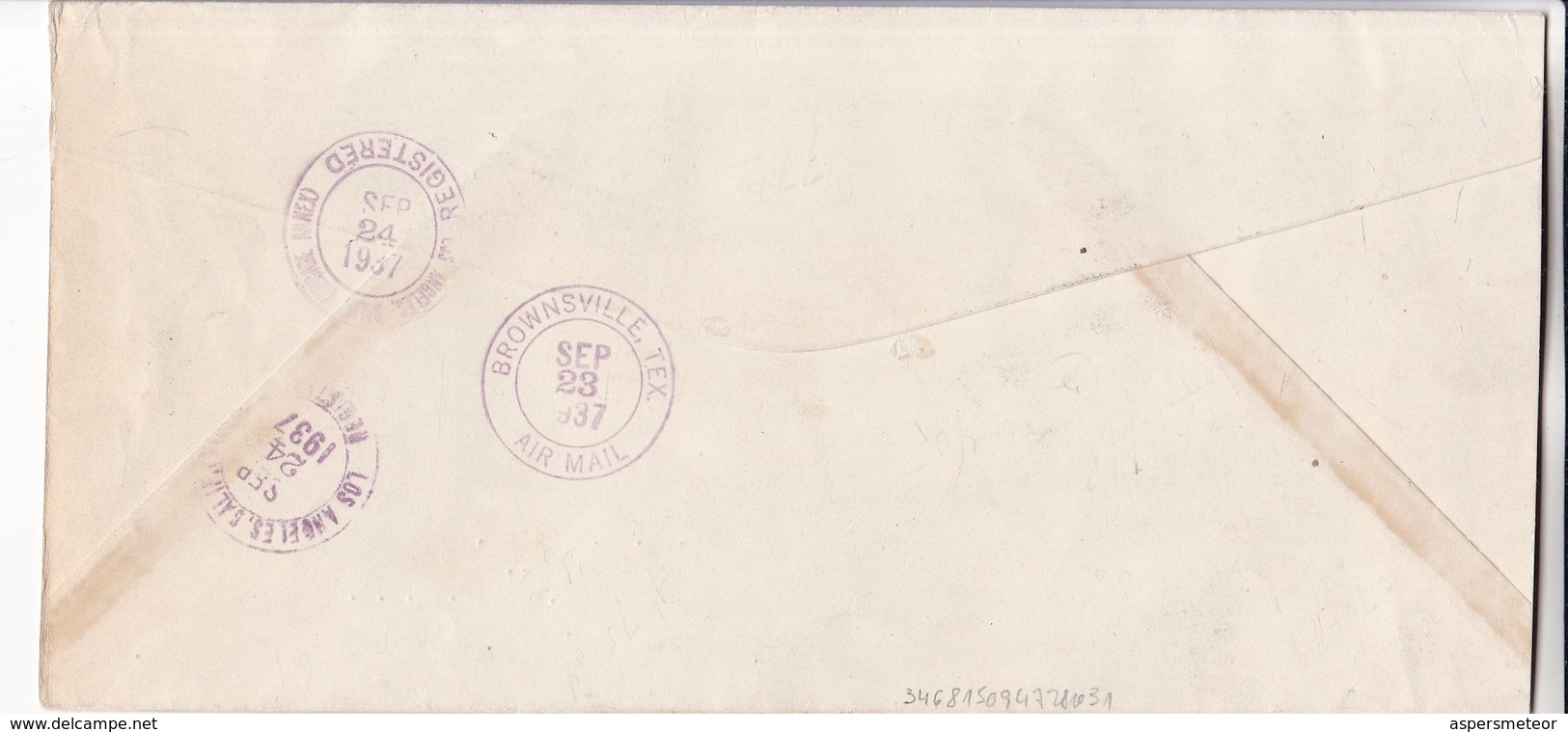 GUATEMALA AIRMAIL CIRCULATED 1937. TO LOS ANGELES, U.S.A.. SET STAMPS WITH OVERLOAD, OVERPRINTED. RARE -LILHU - Guatemala