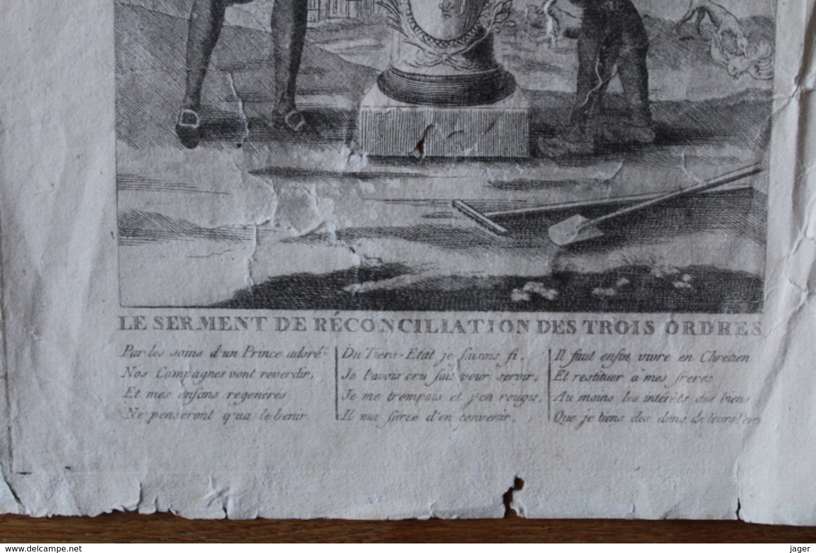 RARE  Le Serment De Réconciliation Des Trois Ordres   1790 - Historical Documents