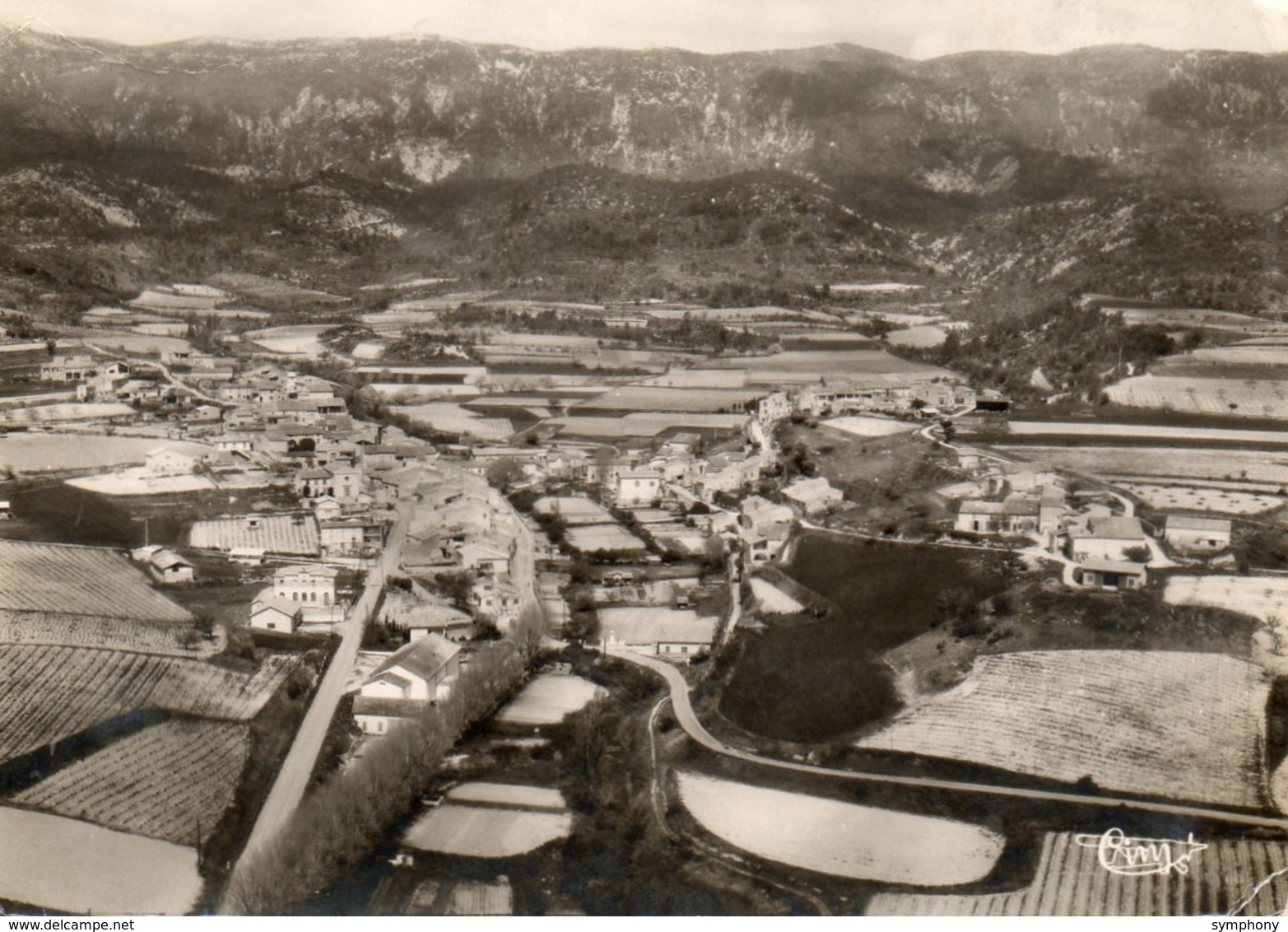 84. CPSM. CABRIERES D AIGUES. Vue Générale Aérienne, 1961. Scan Du Verso. - Cabrieres D'Aigues