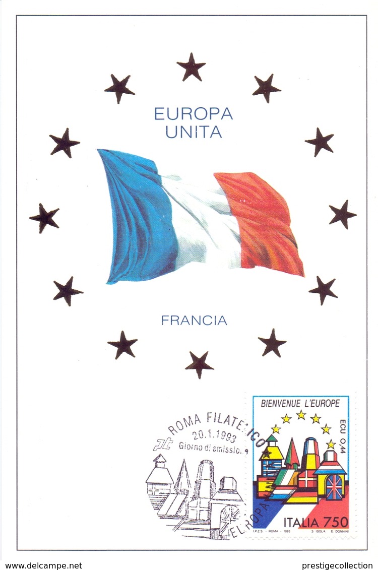 EUROPA UNITA FRANCIA FDC   1993 MAXIMUM POST CARD (GENN200139) - Comunità Europea