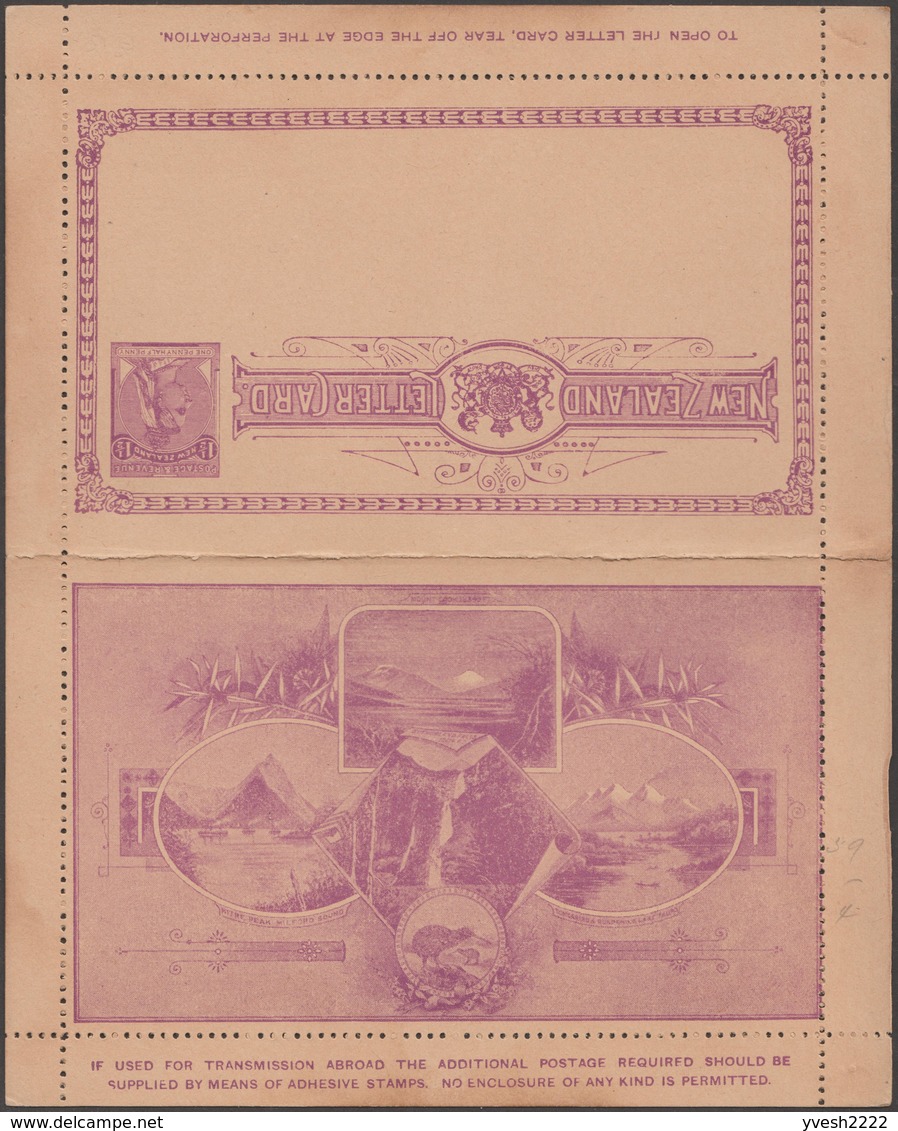 Nouvelle-Zélande 1895. 7 Entiers Postaux, Cartes-lettres, Montagnes Et Kiwis - Kiwis