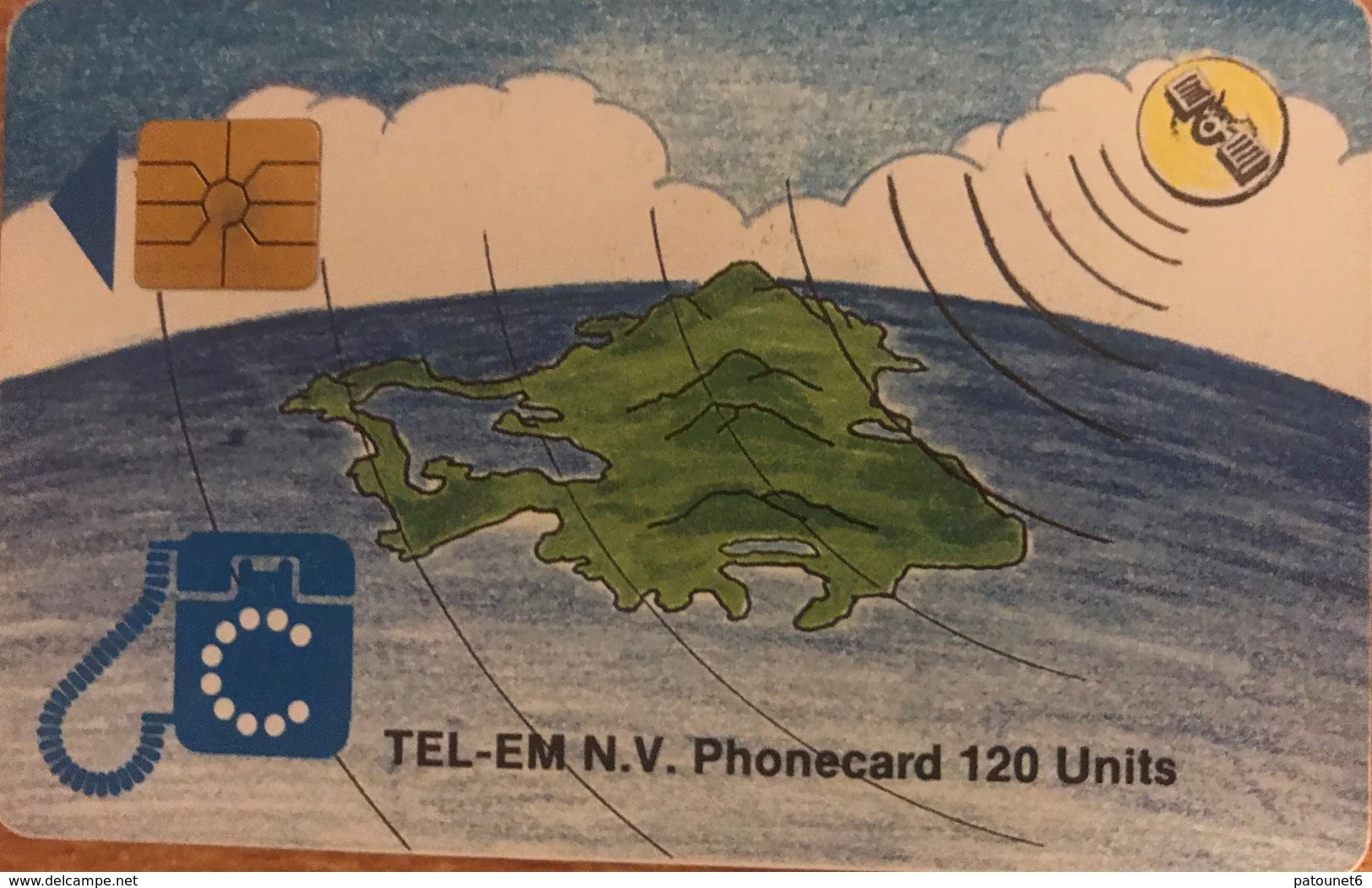 ANTILLES NEERLANDAISES - TEL-EM N.V. - Globe  RR - First Issue - 120 Units - Avec Logo Moreno Imprimé - Antilles (Neérlandaises)